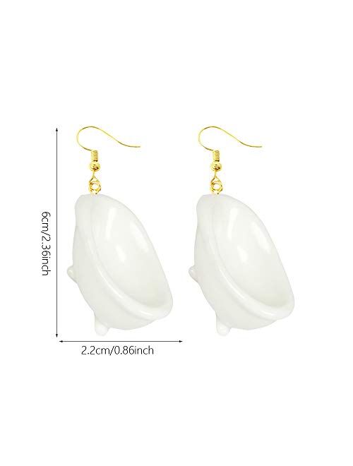 New Funny Drinking Fountain Toliet Bathtub Earrings For Women Geometric Unusual Creative Acrylic Dangle Earrings Fashion Jewelry