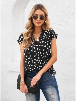 Floral Print Contrast Lace Blouse