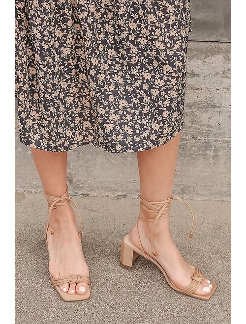 Lulus Jazey Terracotta Lace-Up High Heel Sandals