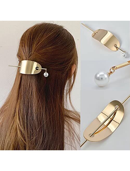 12 Pieces Hair Sticks for Women Hair Pins Round Top Hair Cuff Bun High Polished Alloy Hair Bun Cage with Stick Minimalist Hollow Vintage Hair Clips Fashion Hair Accessori