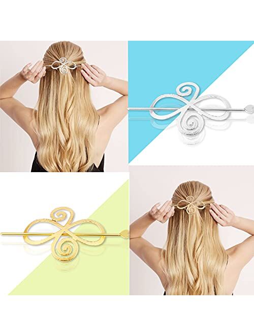 12 Pieces Hair Sticks for Women Hair Pins Round Top Hair Cuff Bun High Polished Alloy Hair Bun Cage with Stick Minimalist Hollow Vintage Hair Clips Fashion Hair Accessori