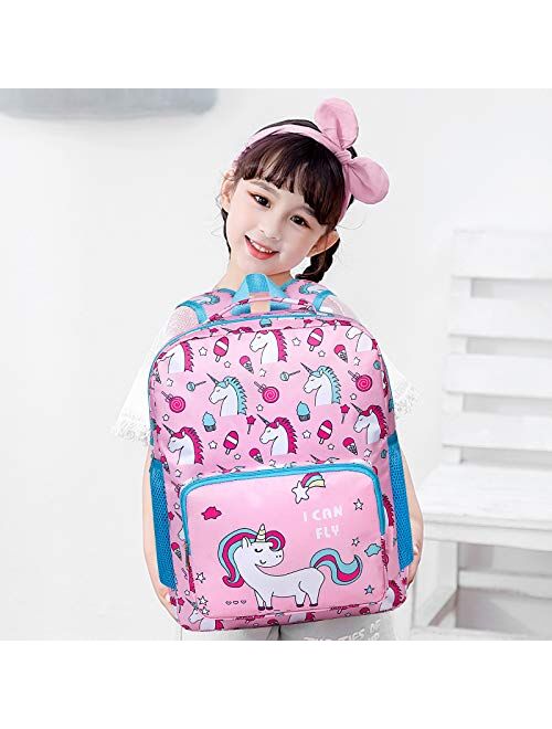 Unicorn Backpack for Girls, Toddler, Kids, Teen, Pink School Bookbag For Elementary Kindergarten Student, Preschool Children With Lunch Bag (age 6-12 years)