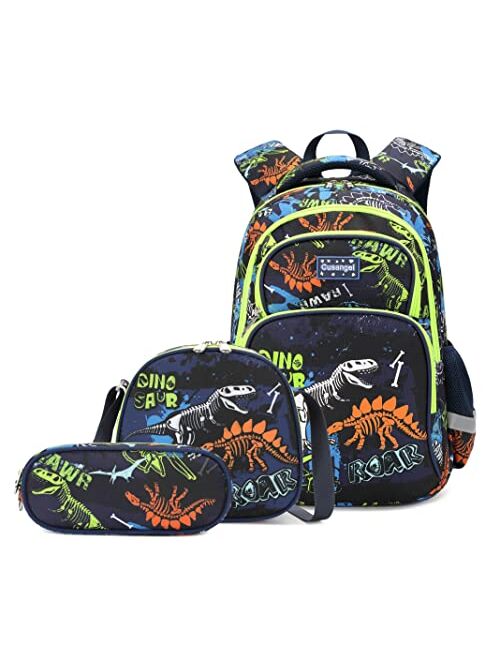 Wawakube 3Pcs Boys Dinosaur Backpack Set with Lunch Box Pencil Case, School Book Bag for Kids Elementary Preschool