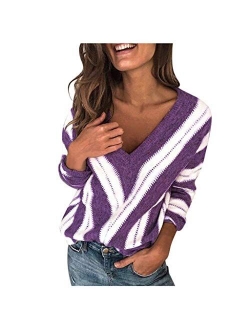 Sweaters for Women, Womens Fashion Turtleneck Long Sleeve Knit Sweater Casual Loose Knitted Pullover Jumper Blouse Tops