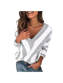 Sweaters for Women, Womens Fashion Turtleneck Long Sleeve Knit Sweater Casual Loose Knitted Pullover Jumper Blouse Tops