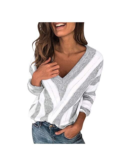 Sweaters for Women, Womens Fashion Turtleneck Long Sleeve Knit Sweater Casual Loose Knitted Pullover Jumper Blouse Tops