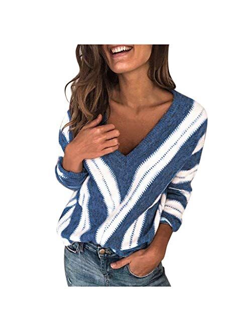 Sweaters for Women, Womens Fashion Turtleneck Long Sleeve Knit Sweater Casual Loose Knitted Pullover Jumper Blouse Tops