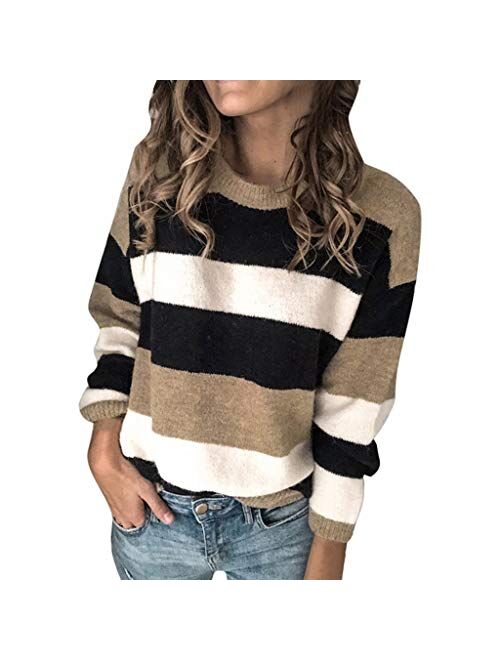 Sweaters for Women, Womens Fashion Turtleneck Long Sleeve Knit Sweater Casual Loose Knitted Pullover Jumper Blouse Tops