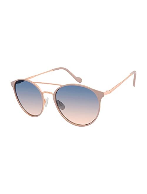 Jessica Simpson Women's J5564 Round Mixed Metal Sunglasses with Metal Brow Bar & Temple & 100% UV Protection, 60 mm