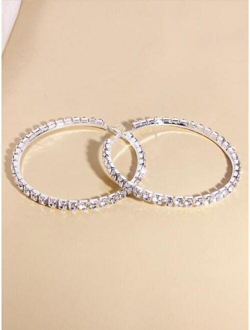 Shein Rhinestone Hoop Earrings