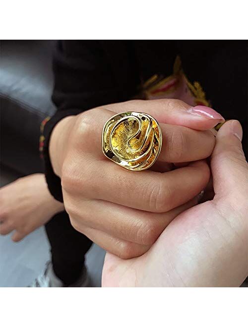 Mytys Statement Rings for Women 18k Gold Plated Flower Cocktail Ring Wedding Engagement Gift