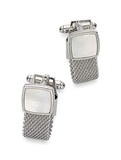 Paul Fredrick Men's Mother of Pearl Mesh Wrap Cufflinks