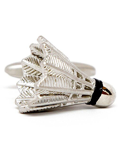 Men's Executive Silver Tone Shuttlecock Badminton Birdie Sports Lover Cufflinks Cuff Links