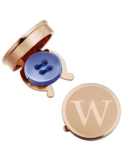 HAWSON Letter Button Cover Cufflinks for Men Initial and Impressing Alphabet A-Z - Best Choice for Weddling Gift