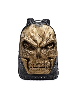 Men and Women Back Packs Steam Punk Rivet Personality Travel Bagpack 3D Skull Backpacks Laptop Schoolbag For Teenagers