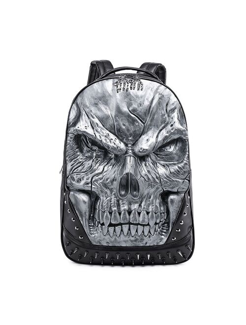 Men and Women Back Packs Steam Punk Rivet Personality Travel Bagpack 3D Skull Backpacks Laptop Schoolbag For Teenagers