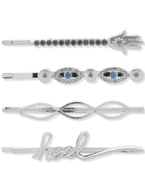 lonna & lilly 4-Pc. Silver-Tone Crystal & Stone Spiritual Bobby Pin Set