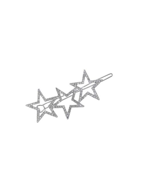 Soho Style Curved Sparkling Stars Barrette