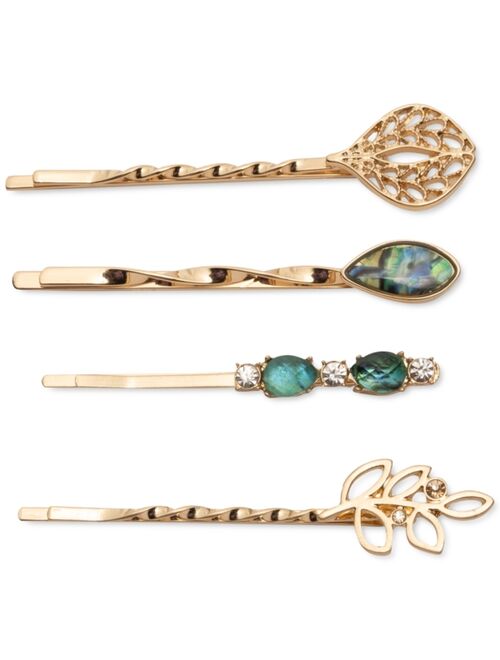 lonna & lilly Gold-Tone 4-Pc. Crystal & Stone Bobby Pin Set