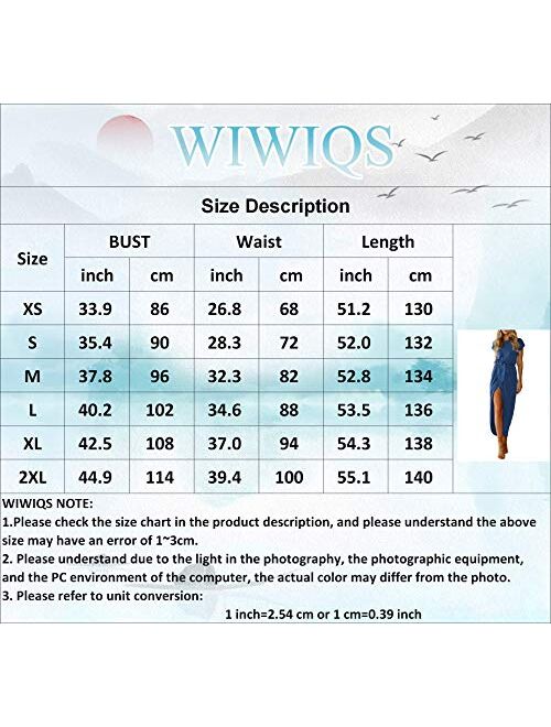 WIWIQS Women's Casual Short Sleeve Slit Dress Summer Solid Party Long Maxi Dress Knee Length Dress