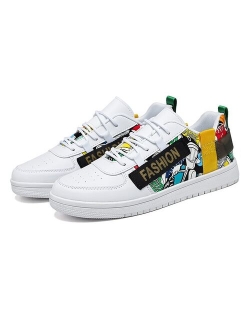 Stylish Graffiti Men's High Top Sneakers Printing Casual Sneakers