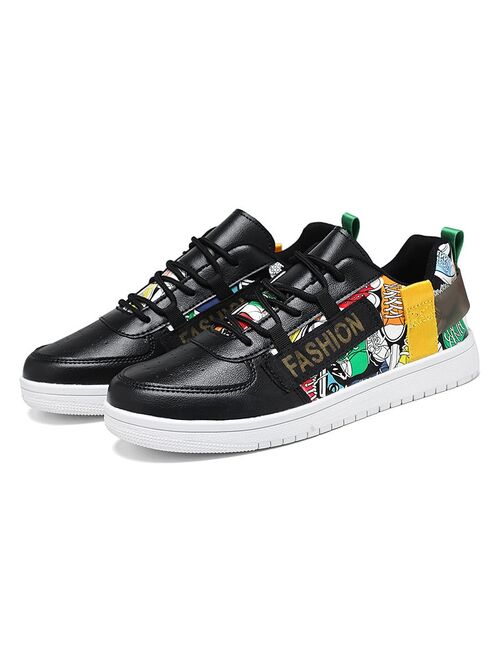 Stylish Graffiti Men's High Top Sneakers Printing Casual Sneakers