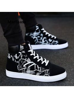 Zapatos Hombre Male Fashion Black & White Pattern Anti Skid Shoes Men