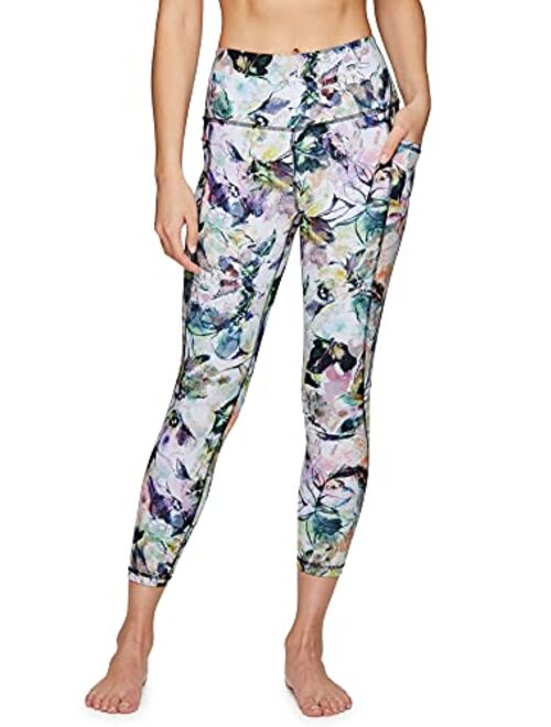 RBX Active Women’s Ankle Full Length Printed Athletic Running Workout Yoga Leggings