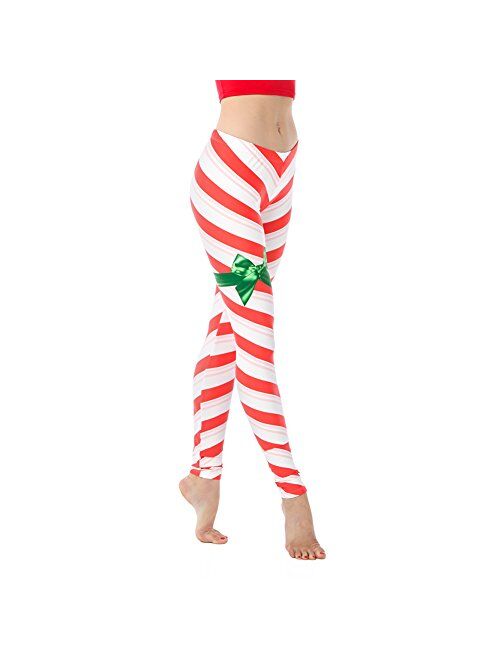 Alexandra Collection Womens Christmas Candy Cane Nutcracker Athletic Leggings