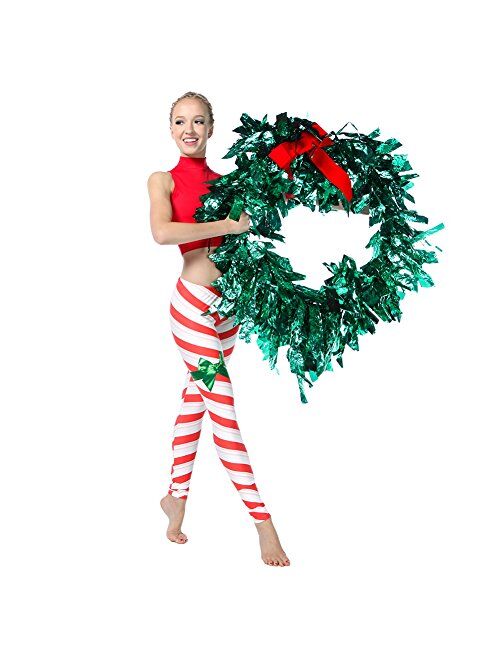 Alexandra Collection Womens Christmas Candy Cane Nutcracker Athletic Leggings