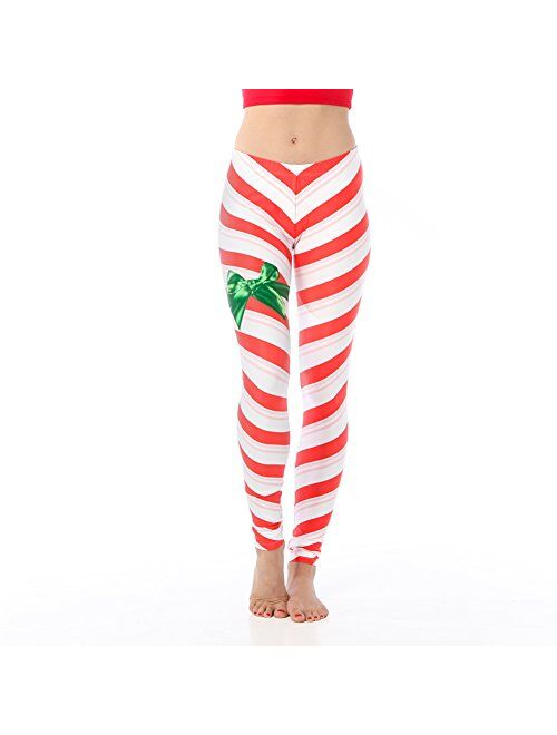 Alexandra Collection Womens Christmas Candy Cane Nutcracker Athletic Leggings