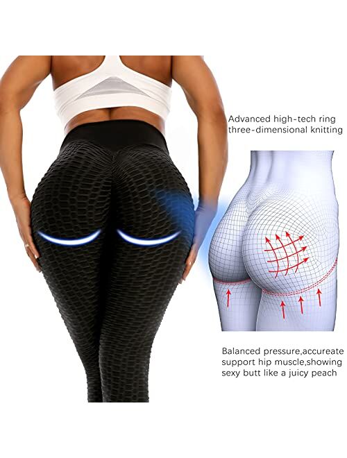  Scrunch Butt TIK Tok Leggings For Women Butt Lifting,Workout  Yoga Pants Tummy Control High Waisted Booty Lift Anti Cellulite Textured Gym  Athletic Running Tights Glacier Grey 4XL