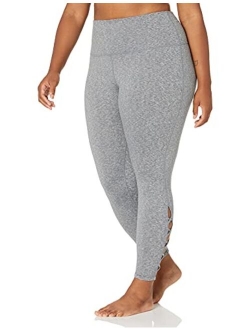 Amazon Brand - Core 10 Women's (XS-3X) High Waist Yoga Lattice 7/8 Crop Legging - 24"