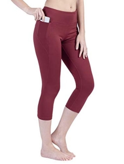 SYKROO Women's High Waisted Yoga Capris Leggings Athletic Running Workout Stretch Pants with Pocket