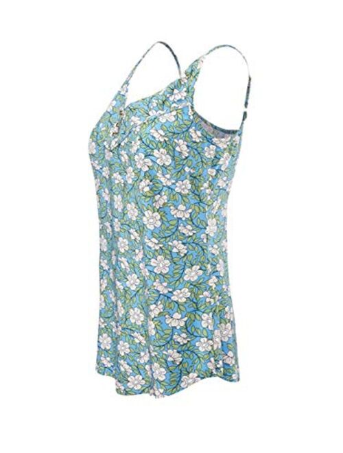 cabi Vine Cami #5214 Aqua Blue Cottonwood Floral