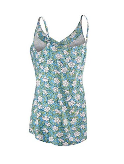 cabi Vine Cami #5214 Aqua Blue Cottonwood Floral