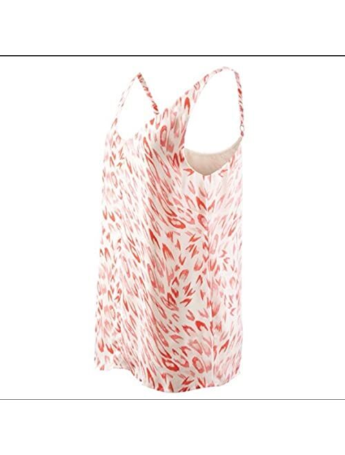 CABI Flirty Coral Animal Print Cami Top