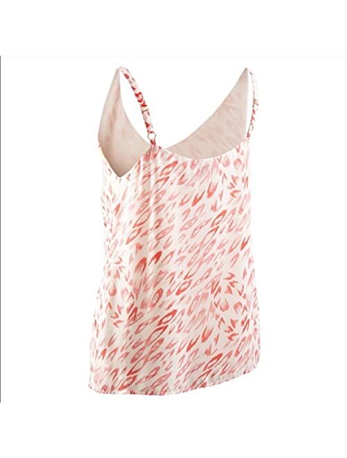 CABI Flirty Coral Animal Print Cami Top