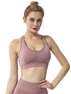 Women's Seamless Racerback Sports Bra High Impact Workout Gym Activewear Bra Yoga Bra for Women