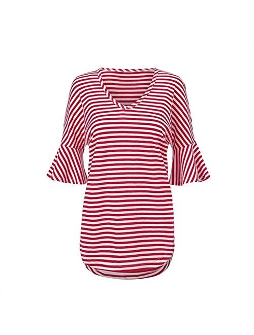 cabi Shrunken Tee Shirt Top Red White Striped Limited Addition