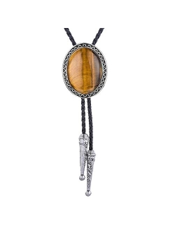 Bolo tie, Handmade Round Shape Western Cowboy Bola tie black