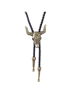 COOLLA Bolo tie- Handmade Western Cowboy Black Vintage Cicada Pendant for Women,Men