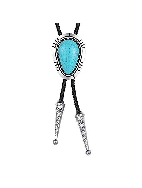 Bolo Tie Turquoise-Western Cowboy Native American Bolo tie for Men