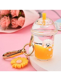 Simulation Car Jewelry Gift Keychain Milk Tea Cup Bottle Keychain