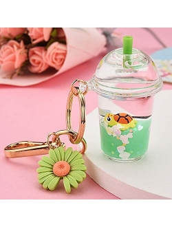 Simulation Car Jewelry Gift Keychain Milk Tea Cup Bottle Keychain