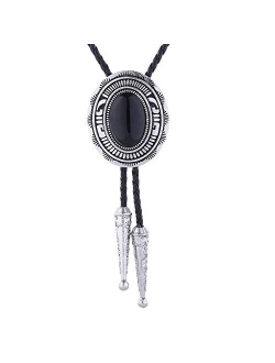 Black Bolo Tie for Men, Native American Western Cowboy Bolo Tie