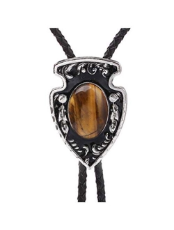 Black Bolo Tie for Men, Native American Western Cowboy Bolo Tie