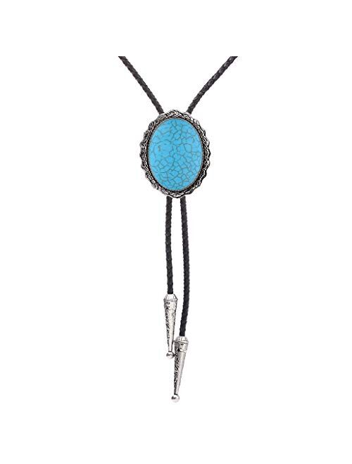 Black Bolo Tie for Men, Native American Western Cowboy Bolo Tie