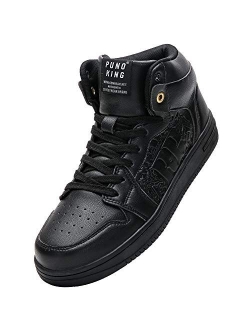 Men's High Top Sneakers Graffiti Stylish Causal Outdoor Street Walking Lace up Shoes