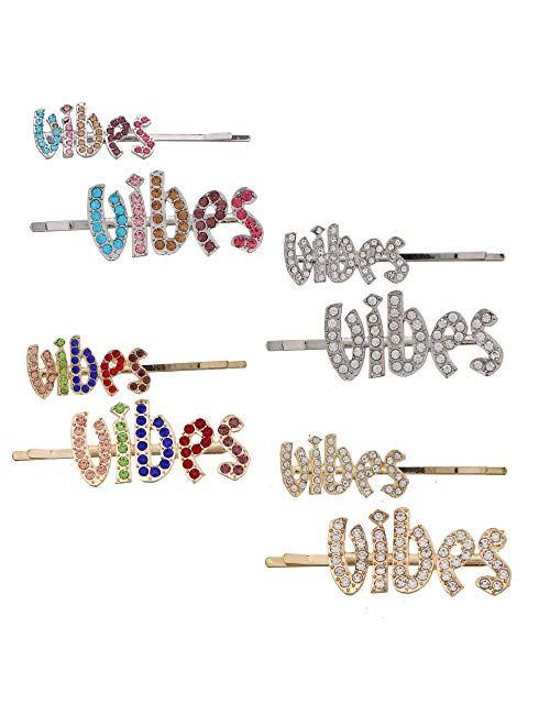 Studded Rhinestone And Pearl Hair Pins Decorative Bobby Pin Hair Barrette Sets (6 Singles) - Circular Set